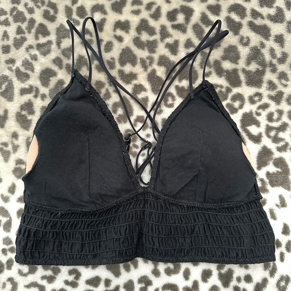 PINK Victoria’s Secret Smocked Bralette in Black Size Medium Women’s - Picture 8 of 17